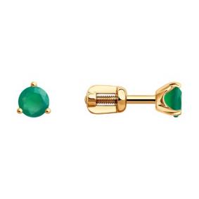 Золотые серьги Diamant 51-322-01692-5 с агатом 51-322-01692-5 фото