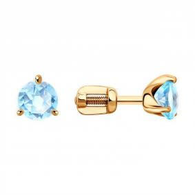 Золотые серьги Diamant 51-322-01694-1 с топазом 51-322-01694-1 фото