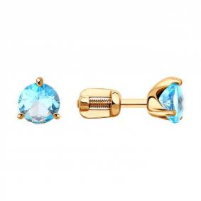 Золотые серьги Diamant 51-322-01694-2 с топазом 51-322-01694-2 фото