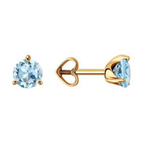 Золотые серьги Diamant 51-322-01694-7 с топазом 51-322-01694-7 фото