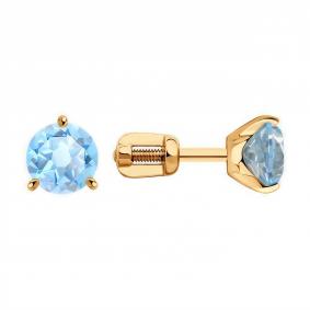 Золотые серьги Diamant 51-322-01699-1 с топазом 51-322-01699-1 фото