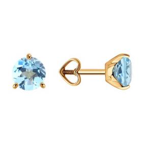 Золотые серьги Diamant 51-322-01699-6 с топазом 51-322-01699-6 фото