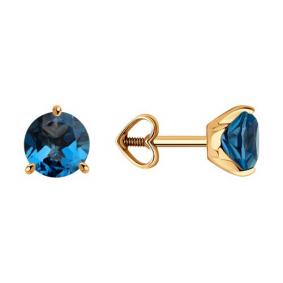 Золотые серьги Diamant 51-322-01699-7 с Лондон топазом 51-322-01699-7 фото