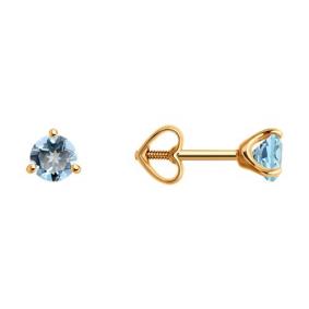 Золотые серьги Diamant 51-322-01944-1 с топазом 51-322-01944-1 фото