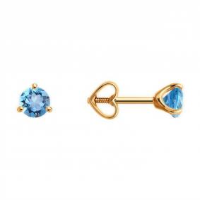 Золотые серьги Diamant 51-322-01944-2 с топазом 51-322-01944-2 фото