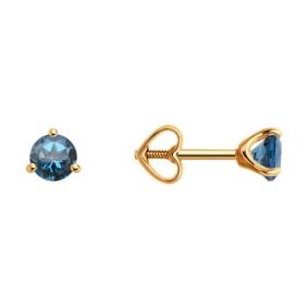Золотые серьги Diamant 51-322-01944-3 с Лондон топазом 51-322-01944-3 фото