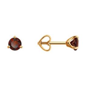 Золотые серьги Diamant 51-322-01944-4 с гранатом 51-322-01944-4 фото