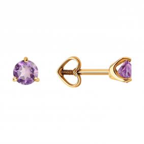 Золотые серьги Diamant 51-322-01944-5 с аметистом 51-322-01944-5 фото