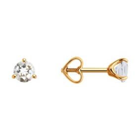 Золотые серьги Diamant 51-322-01944-7 с горным хрусталём 51-322-01944-7 фото