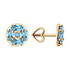 Золотые серьги Diamant 51-322-02209-1 с топазом 51-322-02209-1 фото