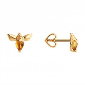 Золотые серьги Diamant 51-322-02330-1 с цитрином 51-322-02330-1 фото