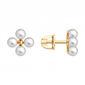 Золотые серьги Diamant 51-322-02671-1 с жемчугом 51-322-02671-1 фото