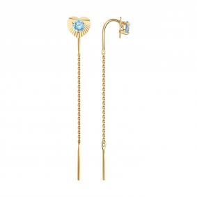 Золотые серьги Diamant 51-323-01500-1 с топазом 51-323-01500-1 фото