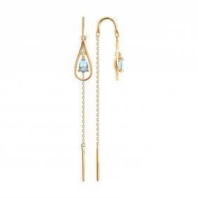 Золотые серьги Diamant 51-323-03005-1 с топазом 51-323-03005-1 фото