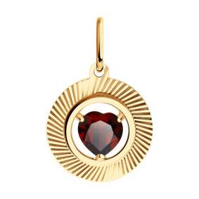 Золотая подвеска Diamant 51-330-01326-2 с гранатом 51-330-01326-2 фото
