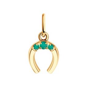 Золотая подвеска Diamant 51-330-01340-2 с агатом 51-330-01340-2 фото