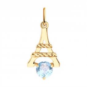 Золотая подвеска Diamant 51-330-01349-1 с топазом 51-330-01349-1 фото