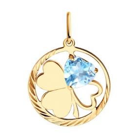 Золотая подвеска Diamant 51-330-01354-1 с топазом 51-330-01354-1 фото