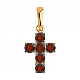 Золотая подвеска Diamant 51-330-01631-2 с гранатом 51-330-01631-2 фото