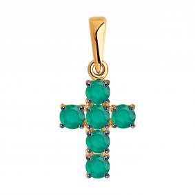 Золотая подвеска Diamant 51-330-01631-3 с агатом 51-330-01631-3 фото