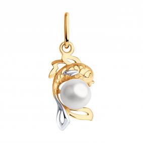Золотая подвеска Diamant 51-330-01720-1 с жемчугом 51-330-01720-1 фото