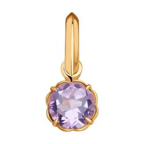 Золотая подвеска Diamant 51-330-01766-4 с аметистом 51-330-01766-4 фото