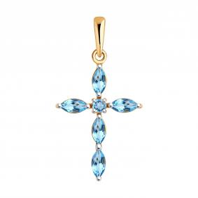 Золотая подвеска Diamant 51-330-02045-1 с топазом 51-330-02045-1 фото
