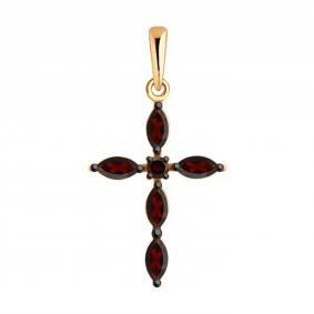 Золотая подвеска Diamant 51-330-02045-3 с гранатом 51-330-02045-3 фото