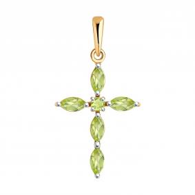 Золотая подвеска Diamant 51-330-02045-5 с хризолитом 51-330-02045-5 фото