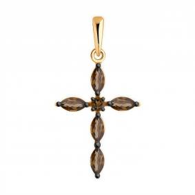 Золотая подвеска Diamant 51-330-02045-7 с раухтопазом 51-330-02045-7 фото