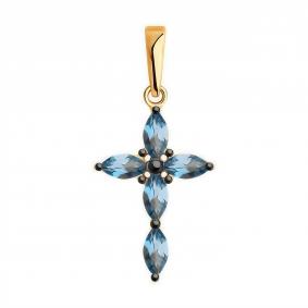 Золотая подвеска Diamant 51-330-02326-2 с Лондон топазом 51-330-02326-2 фото