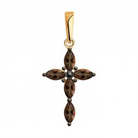 Золотая подвеска Diamant 51-330-02326-6 с раухтопазом 51-330-02326-6 фото