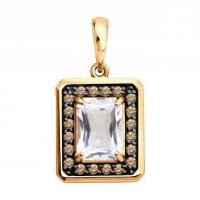 Золотая подвеска Diamant 51-330-02962-1 с фианитом и горным хрусталём 51-330-02962-1 фото