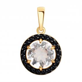 Золотая подвеска Diamant 51-330-02966-1 с фианитом и горным хрусталём 51-330-02966-1 фото