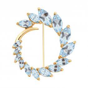 Золотая брошь Diamant 51-340-00320-1 с топазом 51-340-00320-1 фото