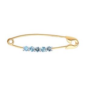 Золотая булавка Diamant 51-340-01851-1 с топазом 51-340-01851-1 фото