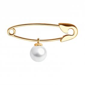 Золотая булавка Diamant 51-340-02715-2 с жемчугом 51-340-02715-2 фото