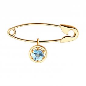 Золотая брошь Diamant с подвижным топазом 51-340-02726-1 51-340-02726-1 фото