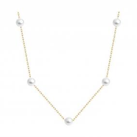 Золотое колье Diamant 51-370-01795-1 с жемчугом 51-370-01795-1 фото
