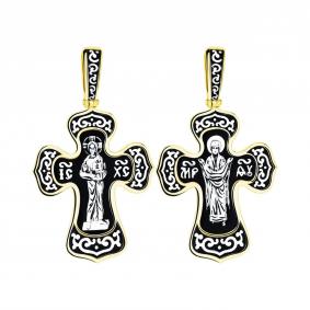 Подвеска-крест из лимонного серебра Иисус Христос и Покров Пресвятой Богородицы TALANT 51-77-0000-10670 51-77-0000-10670 фото