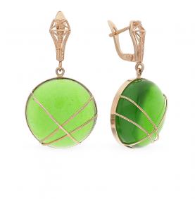 Золотые серьги Дарвин 519640601ab с янтарём 519640601ab фото