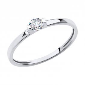 Кольцо из белого золота Diamant 52-110-00840-1 с фианитом 52-110-00840-1 фото