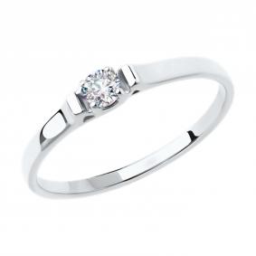 Кольцо из белого золота Diamant 52-110-00862-1 с фианитом 52-110-00862-1 фото