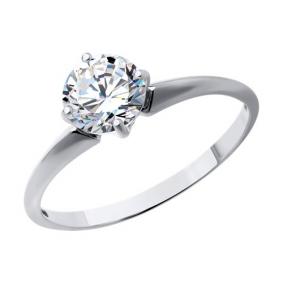 Кольцо из белого золота Diamant 52-110-01794-1 с фианитом 52-110-01794-1 фото