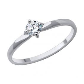 Кольцо из белого золота Diamant 52-110-01924-1 с фианитом 52-110-01924-1 фото