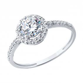 Кольцо из белого золота Diamant 52-110-02352-1 с фианитом 52-110-02352-1 фото