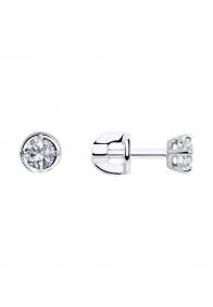 Серьги из белого золота Diamant 52-122-00733-1 с фианитом 52-122-00733-1 фото