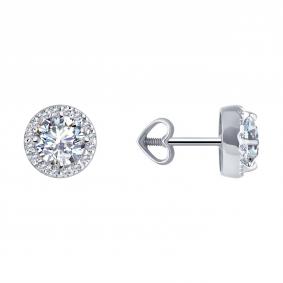 Золотые серьги Diamant 52-122-02352-1 с фианитом 52-122-02352-1 фото