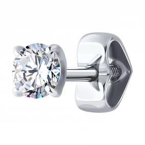 Одиночная серьга из белого золота Diamant с фианитом 52-127-02025-1 52-127-02025-1 фото