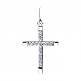 Подвеска из белого золота Diamant 52-130-01438-1 с фианитом 52-130-01438-1 фото